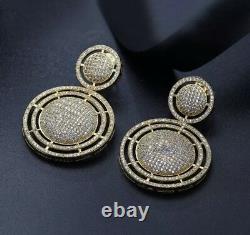 18k Gold Big Hoop Earrings made w Swarovski Crystal Pave Diamond Stone Gorgeous
