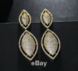 18k Gold GF Chandelier Earrings made with Swarovski Crystal Pave Diamond Gorgeous
