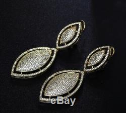 18k Gold GF Chandelier Earrings made with Swarovski Crystal Pave Diamond Gorgeous