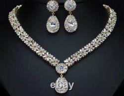 18k Gold GP Necklace Earrings Set made w Swarovski Crystal High Quality Jewelry