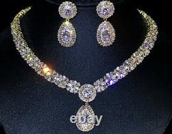 18k Gold GP Necklace Earrings Set made w Swarovski Crystal High Quality Jewelry