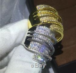 18k Gold Long Bold Ring made w Swarovski Crystal Stone Gorgeous Index Ring