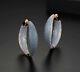 18k Rose Gold Gf Hoop Earrings Made W Swarovski Crystal Blue Stone Gorgeous