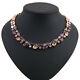 18k Rose Gold Gf Multi-color Necklace Made With Swarovski Crystal Stone Gorgeous