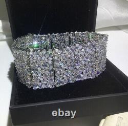 18k White Gold GF Bracelet made w Swarovski Diamond Marquise Stone Designer