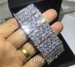 18k White Gold GF Bracelet made w Swarovski Diamond Stone Designer Inspired 6.5