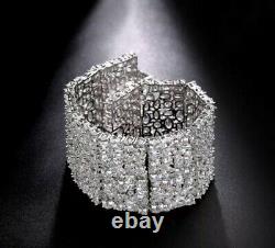 18k White Gold GF Bracelet made w Swarovski Diamond Stone Designer Inspired 6.5
