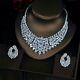 18k White Gold Gf Choker Necklace Earrings Set W Lab Diamond Designer Inspired