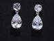 18k White Gold Gf Dangle Earrings Made With Swarovski Crystal Stone Bridal Jewelry