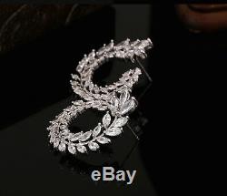 18k White Gold GF Earrings made w Swarovski Crystal Stone Wedding Bridal Jewelry