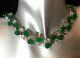 18k White Gold Gf Necklace Made W Swarovski Crystal Green Emerald Stone Gorgeous