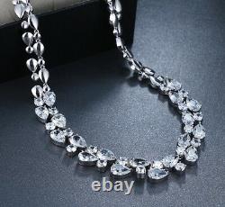 18k White Gold GF Necklace made with Swarovski Crystal Simulated Diamond Bridal