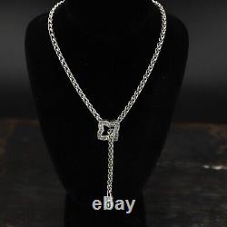 1Ct Lab Created Diamond Quatrefoil Lariat Necklace 14K White Gold Over