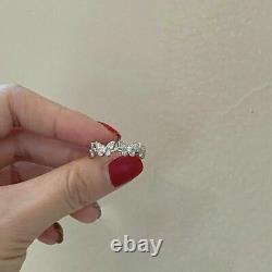 1Ct Round Cut Diamond Adjustable Butterfly Rings For Women Girls Gift 925 Silver