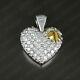 1.00 Ct Round Cut Diamond Heart Pendant Necklace 14k White Gold Finish