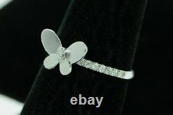 1.12 Ct Diamond Beautiful Engagement Wedding Butterfly Style Ring 14K White Gold