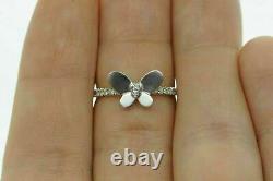 1.12 Ct Diamond Beautiful Engagement Wedding Butterfly Style Ring 14K White Gold