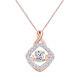 1 1/2 Ct Round Cut Dancing Diamond Pendant With Chain 14k Rose Gold Plated