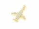 1.20ct Round Simulated Moissanite Airplane Shape Pendant 14k Yellow Gold Plated
