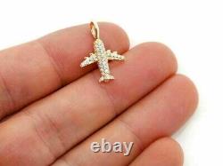 1.20CT Round Simulated Moissanite Airplane Shape Pendant 14K Yellow Gold Plated