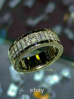 1.20Ct Round Cut VVS1/D Diamond Engagement Ring Band Solid 14K Yellow Gold