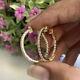 1.20ct Round Vvs1/d Real Natural Moissanite Hoop Earrings 14k Yellow Gold Finish