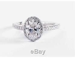 1.20 Ct. Beautiful Oval Cut Diamond Engagement Ring D, VS1 GIA Halo Style