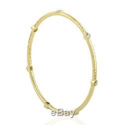 1.23ct Diamond Solid 18k Yellow Gold Sleek Bangle Bracelet Women Fashion Jewelry