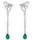 1.25ct Emerald & Cubic Zirconia Women's Bow Drop Earrings In Argentium Silver