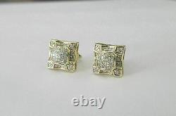 1.40Ct Round Simulated Diamond Beautiful Studs Earring 925 Silver Gold Plated