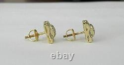 1.40Ct Round Simulated Diamond Beautiful Studs Earring 925 Silver Gold Plated