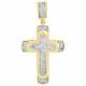 1.50ct Round Cut Diamond Jesus Cross Pendant Charm 14k Yellow Gold Finish