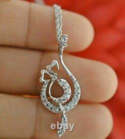 1.50Ct Round Cut Simulated Diamond Beautiful Pendant In 14K White Gold Plated