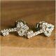 1.50ct Round Simulated Diamond Cluster Key Stud Earrings 14k White Gold Plated
