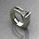 1.70ct Trillion Cut Lab Created Diamond Wedding Men's Ring 14k White Gold Finish