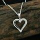 1.80ct Round Cut Simulated Diamond Heart Shape Pendant In 14k White Gold Plated