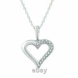 1.80Ct Round Cut Simulated Diamond Heart Shape Pendant In 14K White Gold Plated