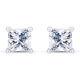 1 Ct Princess Cut Simulated Dimaond Solitaire Stud Earrings Solid 14k White Gold