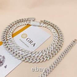 20 MM Iced Out Moissanite Diamond Link Chain Necklace, Hip-hop Cuban Link Chain