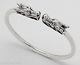 21g Solid Sterling Silver 7mm Thick Beautiful Dragon Bangle Bracelet Amazing
