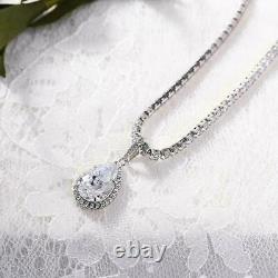 24 CT Pear Simulated Diamond Attractive Tennis Necklace 925 Silver Gold Plated