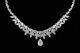 25.00ct Pear Cut Simulated Diamond Tennis Necklace 925 Silver 14k Gold Plated