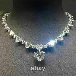 25 Ct Heart Cut Simulated Diamond Necklace Gold Plated 925 Sterling Silver