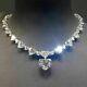 25 Ct Heart Cut Simulated Diamond Tennis Necklace 14k White Gold Finish