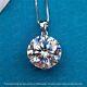 2ct Lab Created Diamond Round Solitaire Pendant 14k White Gold Plated Free Chain