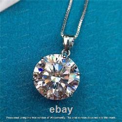2Ct Lab Created Diamond Round Solitaire Pendant 14K White Gold Plated Free Chain