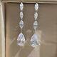 2ct Marquise Cut Statement Diamond Drop & Dangle Earrings 14k White Gold Finish