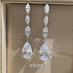 2Ct Marquise Cut Statement Diamond Drop & Dangle Earrings 14k White Gold Finish