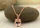 2ct Oval Cut Simulated Morganite Solitaire Pendant 18 Chain 14k Rose Gold Finish