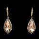 2ct Pear Cut Lab Created Morganite Drop/dangle Earrings 14k Rose Gold Plated
